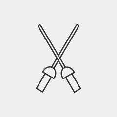Fencing icon isolated on background. Sports symbol modern, simple, vector, icon for website design, mobile app, ui. Vector Illustration