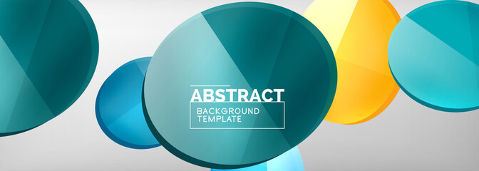 Abstract glossy round shapes vector background. Vector futuristic illustration for covers, banners, flyers and posters and other