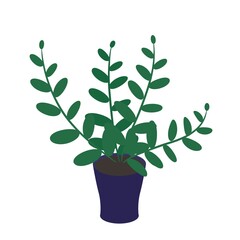 Houseplant in the pot vector illustration eps. 10