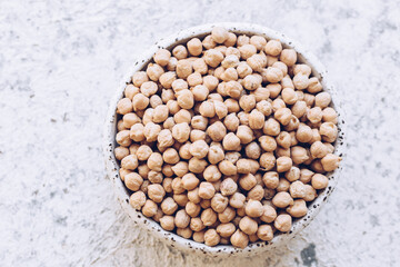 Raw Chickpeas on a bowl