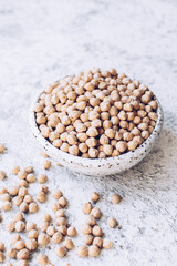 Raw Chickpeas on a bowl