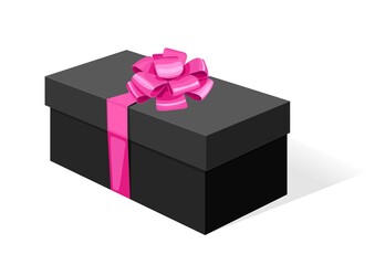cardboard box with a lid. gift wrapping for gifts. color vector illustration