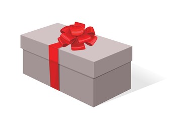 cardboard box with a lid. gift wrapping for gifts. color vector illustration