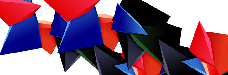 Triangle mosaic abstract background, 3d triangular low poly shapes. Geometric vector illustration for covers, banners, flyers and posters and other