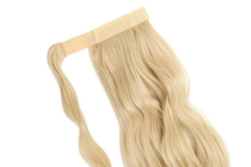 wrap round clip in wavy blonde synthetic ponytail hair extension