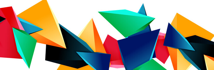 Triangle mosaic abstract background, 3d triangular low poly shapes. Geometric vector illustration for covers, banners, flyers and posters and other