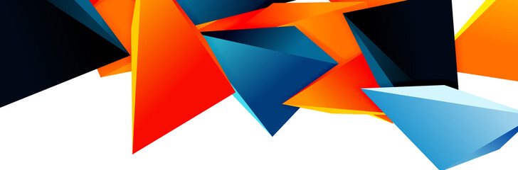 Triangle mosaic abstract background, 3d triangular low poly shapes. Geometric vector illustration for covers, banners, flyers and posters and other