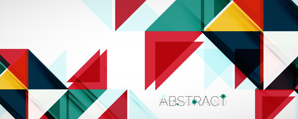 Geometric abstract background. Techno color triangle shapes. Vector illustration for covers, banners, flyers and posters and other designs