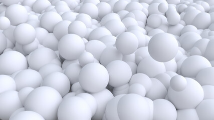 Many white balls. 