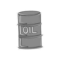 Oil barrel vector icon on cartoon style on white isolated background.