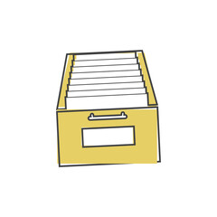 Vector icon Archived documents, storing documents in archives on cartoon style on white isolated background.