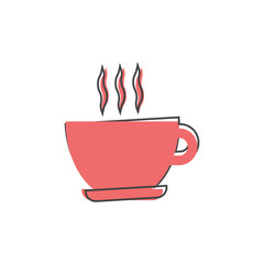 Coffee break vector icon on cartoon style on white isolated background.