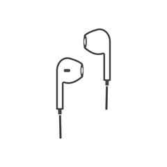 Headphones vector icon on white isolated background.