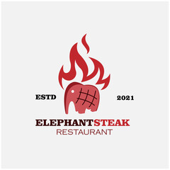 steak design logo vector. steak illustration logo restaurant