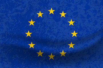 Waving flag of theEuropean Union illustration