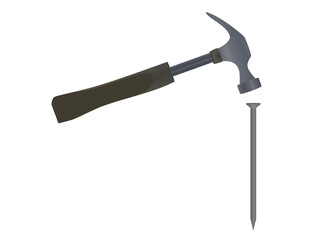 Hammer and nail. vector illustration