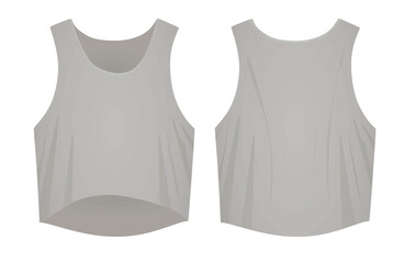 Grey women crop top. vector illustration