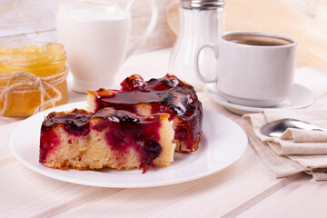 delicious freshly baked berry pie on a rustic background