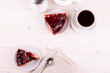 delicious freshly baked berry pie on a rustic background