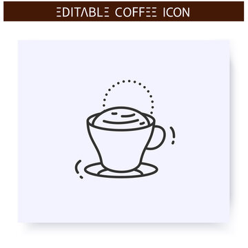 Shiumatto coffee line icon.Type of coffee drink.Espresso with a bit of milk foam on top of it.Coffeehouse menu. Different caffeine drinks receipts concept. Isolated vector illustration.Editable stroke