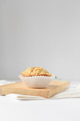 Homemade crumb muffin, streusel muffin, vanilla coffee cake muffin