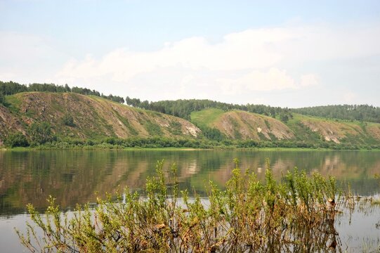 Tom River near the town of Yurga, Kemerovo region in Western Siberia
