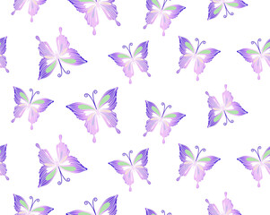Butterflies seamless pattern for textile, fabric, wrapping paper, wallpaper, apparel