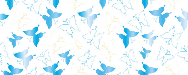 Butterflies seamless pattern for textile, fabric, wrapping paper, wallpaper, apparel