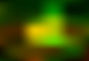 Dark Green, Yellow vector blurred shine abstract texture.