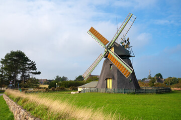Plakat Windmill, Nebel, Amrum, Germany
