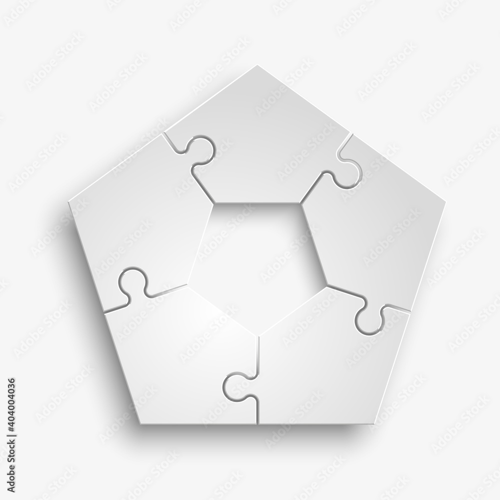 Leinwandbilder White puzzle presentation infographic template with explanatory text field for business statistics illustration