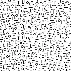 Afwasbaar behang Naadloze lijn doodle memphis patroon Mode 80-90s © svsunny