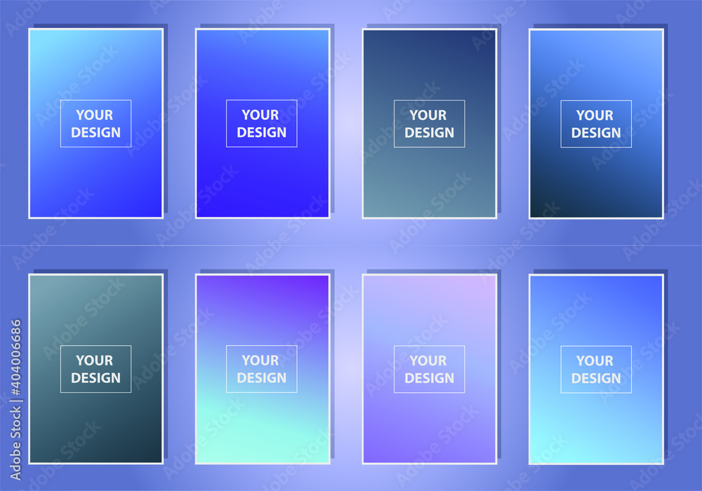 Poster abstract creative multicolored blurred vector background set. minimal style texture for your art and