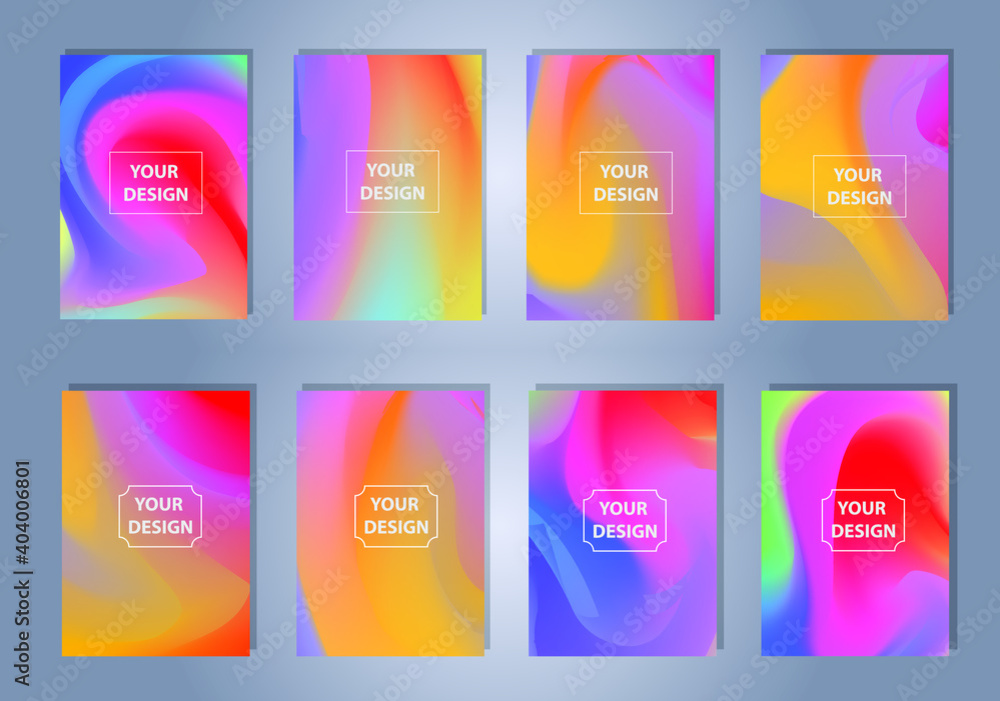 Poster abstract creative multicolored blurred vector background set. minimal style texture for your art and