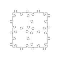 puzzle jigsaw or autism puzzle piece symbol flat vector icon for apps and websites