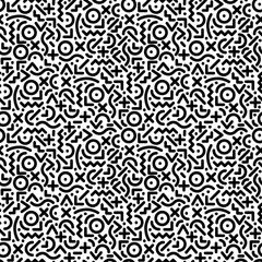 Seamless line doodle memphis pattern Fashion 80-90s