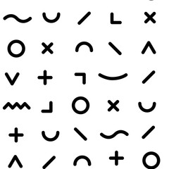 Seamless line doodle memphis pattern Fashion 80-90s