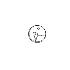 Fj initial handwriting logo for identity