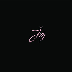 Jm initial handwriting logo for identity
