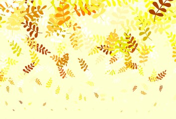 Fototapeta na wymiar Light Green, Yellow vector elegant background with leaves.