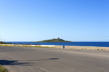Beautiful view of Isola delle Femmine, a very small island in the province of Palermo