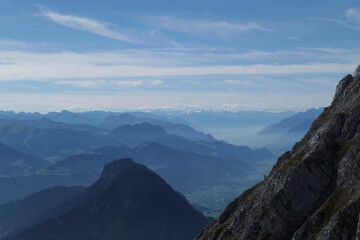 Naklejka na ściany i meble Mountain crossing Hackenkopfe mountains, Tyrol, Austria