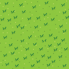 Grass pixel art background. Grass texture. Pixel art vector.