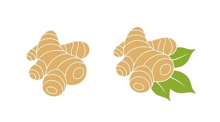 Ginger logo. Isolated ginger on white background