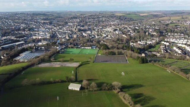 aerial view of the city of truro cornwall England uk 