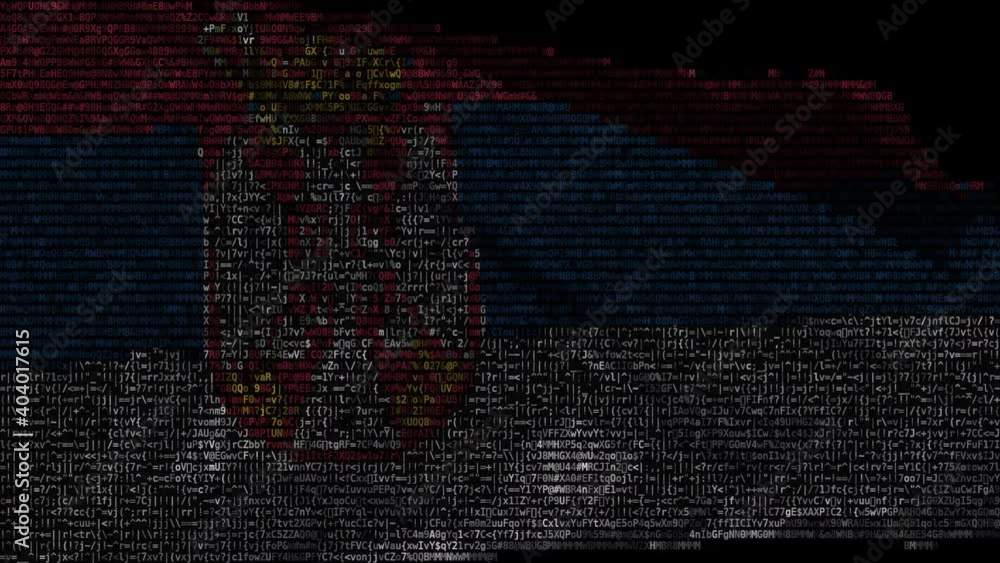 Poster moving digital flag of serbia on the display. looping animation