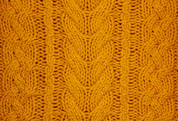 bright yellow knitted pattern close up