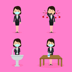 Set of Coronavirus Protocols Icons