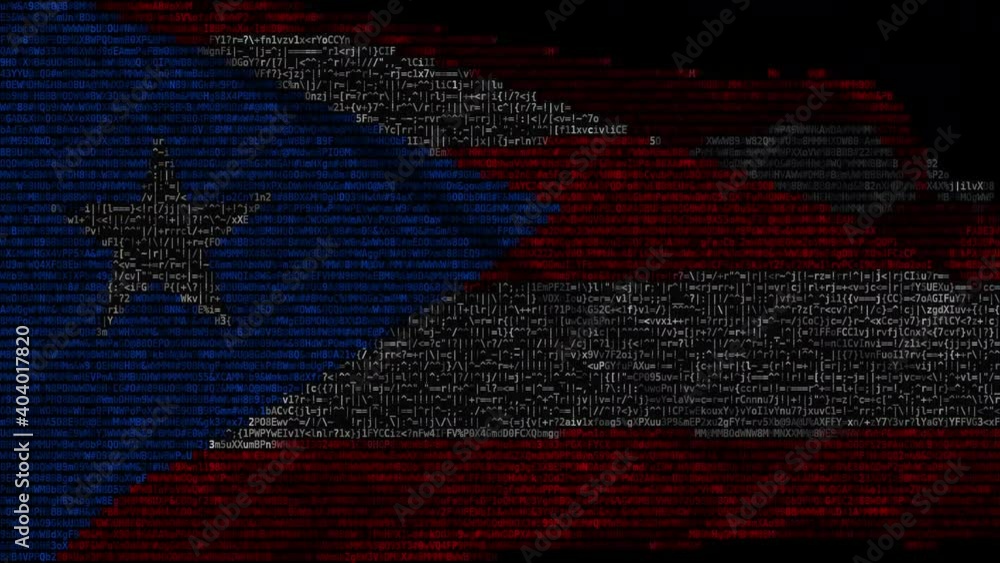 Aufkleber flag of puerto rico made of computer code, looping animation