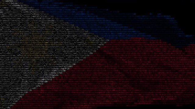 Flag of the Philippines made of computer code, looping animation